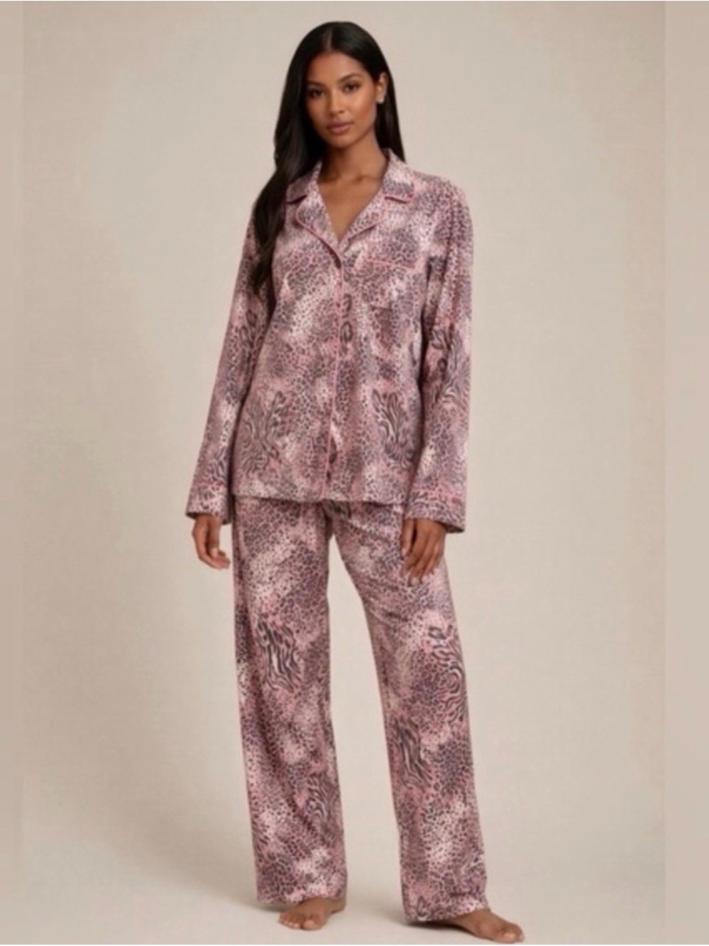 SKIMS Sleep Set Bloom Multi Animal Print Pajamas NWT Button Up